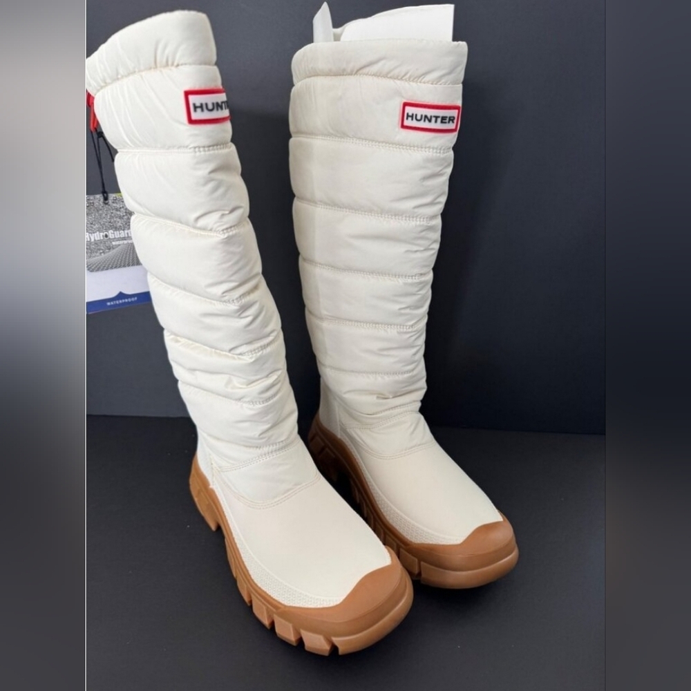 Hunter Tall Puffer Snow Intrepid Boots Insulated Winter White EU 41 US 10 NIB - Picture 4 of 16